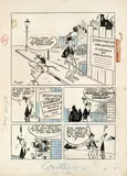 Jean-Claude FOREST by Jean-Claude Forest, Encre de Chine et crayon bleu pour la planche 11 de l’un de ses albums publiés dans les années 50 à la Société Parisienn, sold Nov 2018