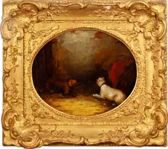 Terriers ratting in a barn, a pair by George Armfield, sold Feb 2011