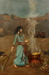 The Magic Circle by John William Waterhouse, oil on canvas, sold Nov 2010