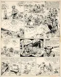 Jean GIRAUD by Jean Giraud, Encre de Chine et gouache sur papier pour la planche 10 de cet album publié en 1970 aux éditions Dargaud. Encadré., sold Nov 2018