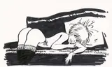 François WALTHÉRY by François Walthéry, Encre de Chine et crayon pour une étude de l’héroïne allongée sur son lit. Signé et daté « 85 »., sold Nov 2018
