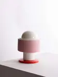 Pot couvert mod. 386 by Ettore Sottsass, 1959, RED, PINK AND WHITE ENAMELLED CERAMIC MOD. 386 COVERED POT BY ETTORE SOTTSASS - 1959, sold Oct 2018