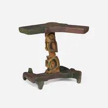 Occasional table by Smokey Tunis, c. 1970, painted and carved wood, sold Sep 2026