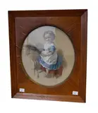 Portrait of a young girl on a wooden horse by Josiah Gilbert, sold Feb 2010