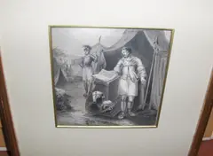 'Frontis piece to Joshua' by William Marshall Craig, pen ink and monochrome wash 11 x 11cm; together with a watercolour of Knights jousting by Sir James Stuart,, sold Feb 2010