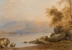 Barge in a Highland landscape by Charles Frederick Buckley, offered Jul 2010
