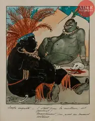 SIMPLE ENQUÊTE by Auguste Roubille, 1913, Aquarelle, sold Sep 2018