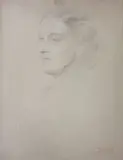 'Mrs. Thompson, wife of Archb(isho)p of York'; Portrait of a gentleman, bust study by George Richmond, Chalk, sold May 2009