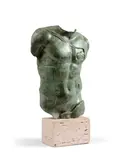 Perseus by Igor Mitoraj, 1988, Bronze à patine verte et marbre, sold Nov 2018