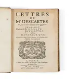 Lettres de Mr Descartes by René Descartes, 3 vol. in-4 (21,9 x 16,2 cm), veau granité brun, triple filets en encadrement sur les plats, dos à nerfs orné (reliure d, sold Nov 2018