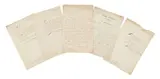 Réunion de 5 lettres autographes signées by Étienne De Lacépède, Ens. 5 p. sur 4 f. et 1 f. double in-folio (dimensions diverses), sold Nov 2018