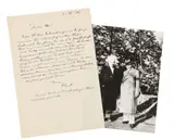 Lettre autographe signée, en allemand à Otto Einstein by Albert Einstein, On joint : une photographie en tirage argentique d'époque d’Albert et Otto Einstein., sold Nov 2018