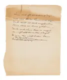 Werm dich oft die andern plagen… » : poème autographe, en allemand by Albert Einstein, Brunissure, coin supérieur gauche déchiré avec atteinte à un mot, déchirures et pliures à l’une des photographies, sold Nov 2018