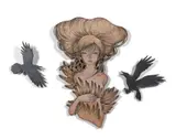 Karasu no Jyou (the bird queen) by Audrey Kawasaki, 2009, Huile et graphite sur bois, sold Oct 2018