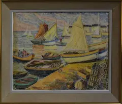 Port de Bretagne by Pierre Belay, 1945, Aquarelle signée et datée, sold Sep 2018