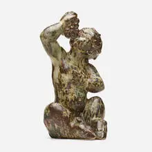 Faun by Knud Kyhn, c. 1930, glazed stoneware, sold Oct 2022