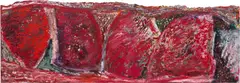 A sliced tooth by Rachel Jones, 2020, oil pastel and oilstick on paper, sold Oct 2026