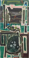 HARBOUR WINDOW: NIGHT : ST IVES : 1953 by Patrick Heron, 1953, oil on canvas, offered Oct 2026