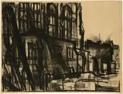Middle Temple by David Bomberg, 1947, charcoal on paper, offered Oct 2026