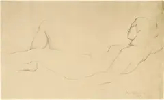 A Reclining Female Nude by Christopher Wood, 1928, pencil on paper, sold Oct 2026