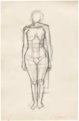 Nu debout by Alberto Giacometti, 1941, pencil on paper, sold Oct 2026