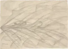 Velocità di motocicletta by Giacomo Balla, 1913, charcoal on paper, sold Oct 2026