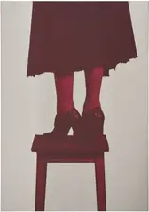 Donna sullo sgabello (Woman on a stool) by Michelangelo Pistoletto, 1974, silkscreen on polished stainless steel, sold Oct 2026