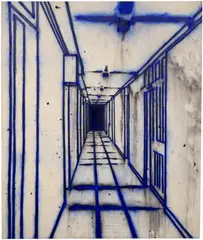Corridor by Tony Bevan, 1997, charcoal and oil on canvas, sold Oct 2026