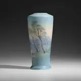 Scenic Vellum vase by Fred Rothenbusch, 1919, glazed earthenware, sold Oct 2022