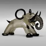 Rare Primavera Elephante by Ercole Barovier, 1929-30, primavera glass with applied glass details, sold Dec 2020