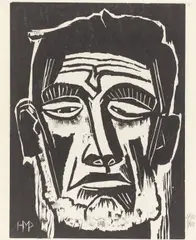 Kopf eines Seemannes (Fischerkopf) by Max Pechstein, 1922, Holzschnitt auf Japan-Bütten, sold May 2026