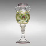 Rare Murrine e Canne vase by Giuseppe Barovier, c. 1910, cristallo glass with polychrome floral murrine and zanfirico rods, sold Dec 2020