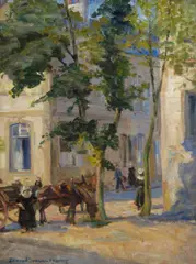 "Corner of the Market, Concarneau" by Edward Drummond Young, sold Dec 2008