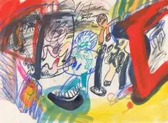 („MARA“) by Walter Stöhrer, 1972, Mischtechnik über Lithografie auf BFK Rives-Velin, sold Nov 2025