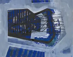 Komposition (Winter) by Michael Morgner, 1977, Deckweiß, Aquarell und Gouache auf dünnem Bütten, sold Jul 2025