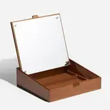 jewelry box by Aksel Bender Madsen and Ejner Larsen, c. 1950, teak, mirrored glass, sold Nov 2020