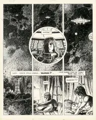 Valérian - Tome X by Jean-Claude Mézières, Encre de Chine sur carton pour la planche 2 de cet album publié en 1981 aux éditions Dargaud., sold Apr 2017