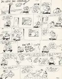 Du côté des chômeurs by Jean-Marc Reiser, Encre de chine sur papier pour une histoire humoristique. Signé., sold Apr 2017