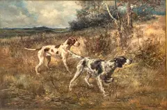Pointers by Edmund Henry Osthaus, 1893, Oil on Canvas, sold Oct 2026
