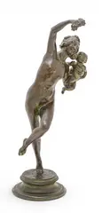 Bacchante and Infant Faun by Frederick William MacMonnies, 1890-1894, Original H. Rouard Fondeurs Bronze Sculpture, sold Oct 2026