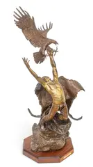 The Spirit, Eagle Catcher by Wally Shoop, 1986, Bronze Sculpture, #16/50, sold Oct 2026