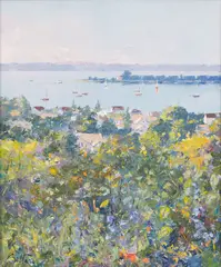 View of Petosky and Harbor Springs, MI by Pierre Bittar, 1990, Oil on Canvas, sold Oct 2026