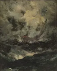 Squally by Robert Hopkin, circa 1900, Oil on Beveled Wood Panel, sold Oct 2026