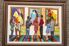 Stepping Out at the Gallery with Itzchak Tarkay by Marcus Glenn, Hand Embellished Giclee on Canvas, sold Oct 2026