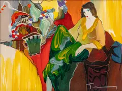 Serene Afternoon by Itzchak Tarkay, Hand Embellished Serigraph on Canvas, sold Oct 2026