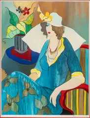 Artist Pose II by Itzchak Tarkay, Serigraph in Colors on Wove Paper, sold Oct 2026
