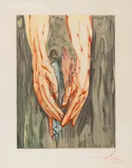 In the Hands of Antaeus (Hell Canto 31), the Divine Comedy by Salvador Dalí, 1959-60, Woodcut in Colors on Paper, sold Oct 2026