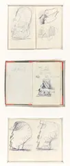 Skizzenbuch by Markus Lüpertz, 1977, Skizzenbuch mit 20 Zeichnungen: Jeweils Kugelschreiber in Blau auf Papier, teilweise die Seiten beidseitig bearbeitet, t, sold May 2021