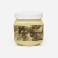 Untitled by Charles Spurrier, 1997, Vaseline jar with Scotch Tape and ink, sold Aug 2022