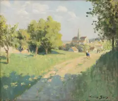 s, 'Landscape by Lucienne Bisson, circa 1920, Oil on Canvas, sold Oct 2026